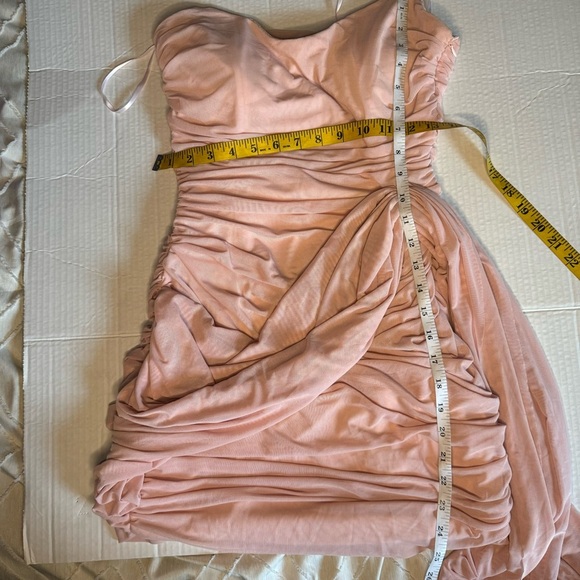 Pink ruched draped mini dress size medium - Picture 5 of 6